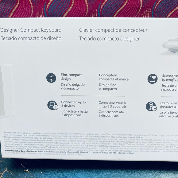 NIB Microsoft Designer Compact Keyboard in white - Picture 3 of 5